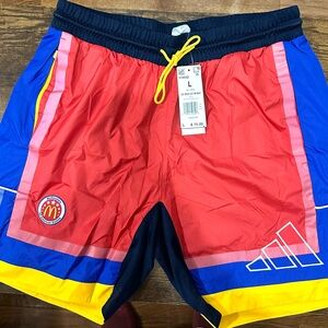 Eric Emanuel Red and Blue Athletic Shorts